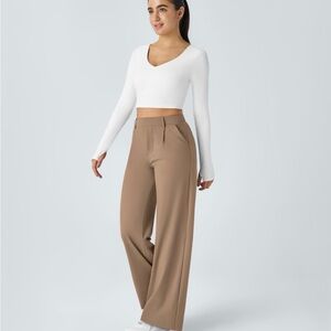 Halara Flex™ DayStretch High Waisted Pocket Straight Leg Work Pants in Burro